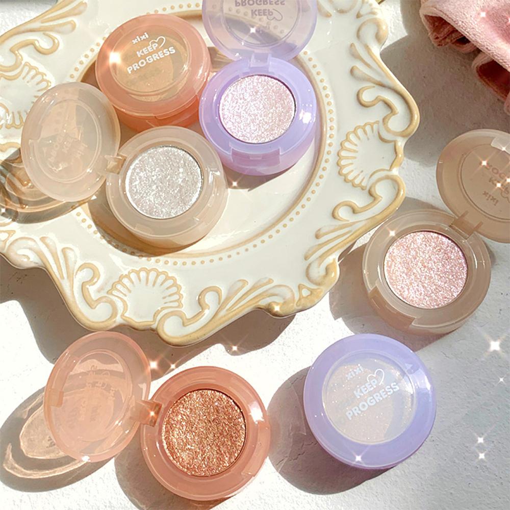 Монохромная палитра теней для век с бриллиантовым блеском, обесцвечивание теней для век, хайлайтер с блестками, водостойкий стойкий пигмент для макияжа глаз