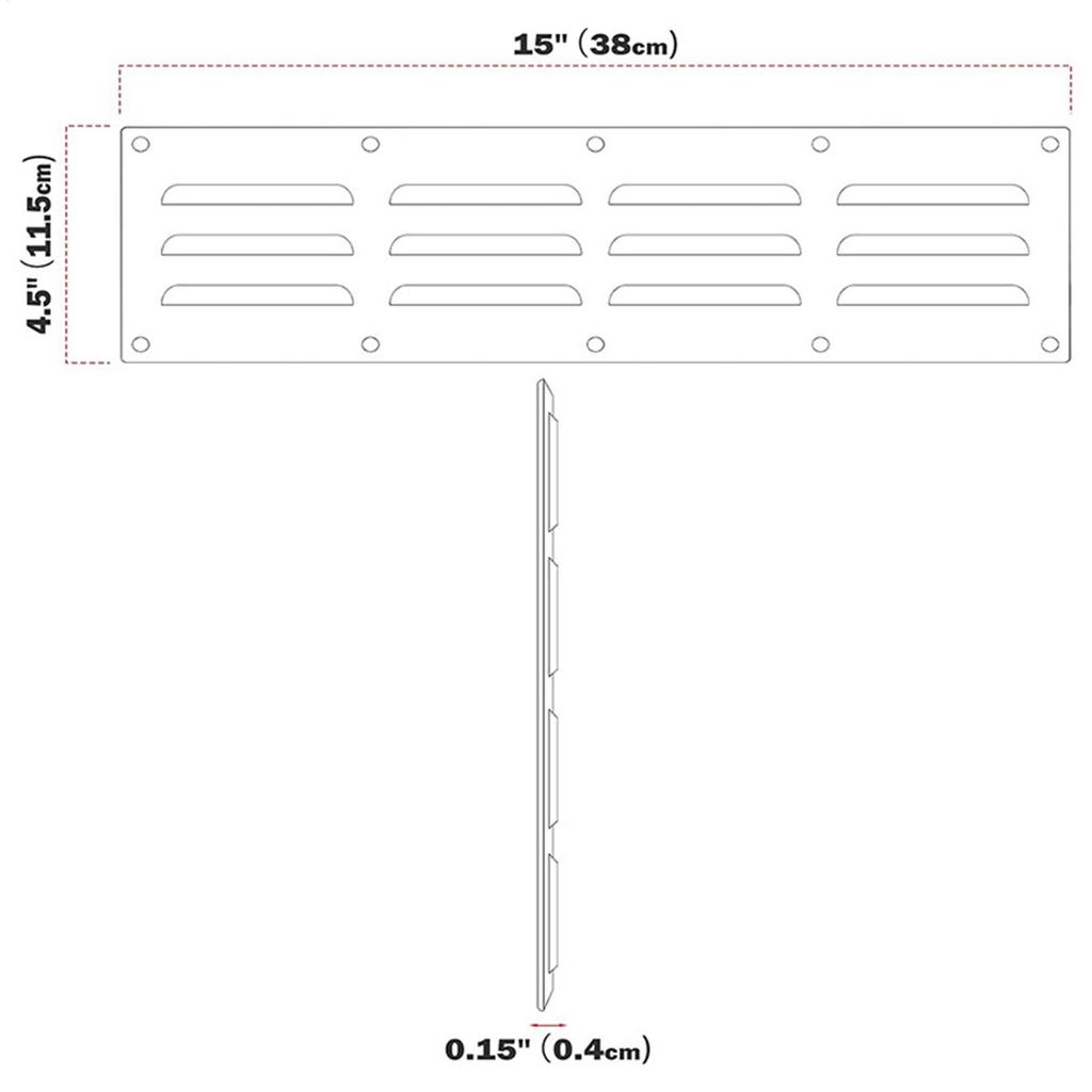 Small Vent Cover Grill Ventilation Exhaust Panel Stainless Steel Venting Panel For Fire Pit BBQ Barbecue Stove Garden Party
