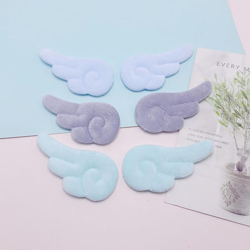 10PCS Double Sided Angel Wing Shape Sewing Patches Cute Hair Applique for DIY Doll Bag Hat Scarf Patches Hair Clip Decor