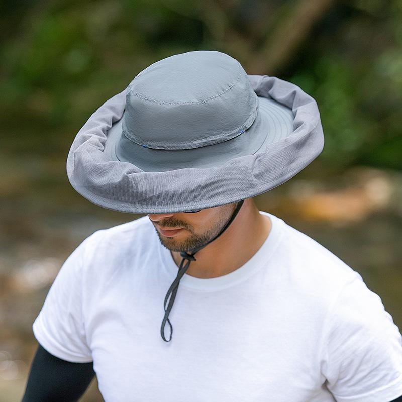 Весенняя солнцезащитная шляпа от насекомых: Быстросохнущая защита для взрослых пчеловодов и рыбаков