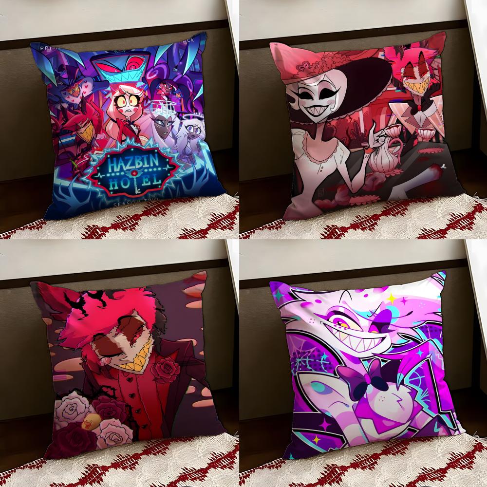 Подушка с принтом из аниме Hazbin Hotel, двусторонняя, мягкая, прочная, чехол для подушки, для дома, автомобиля, многоцелевое использование для ежедневного комфорта
