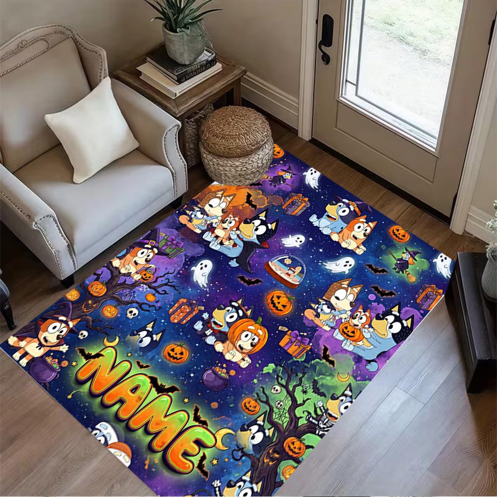 Halloween Friends Trick-or-treat Personalized Text Carpet Design for Entryway Bedrooms Game Room Study room Anti-slip Rug Decorate Offices