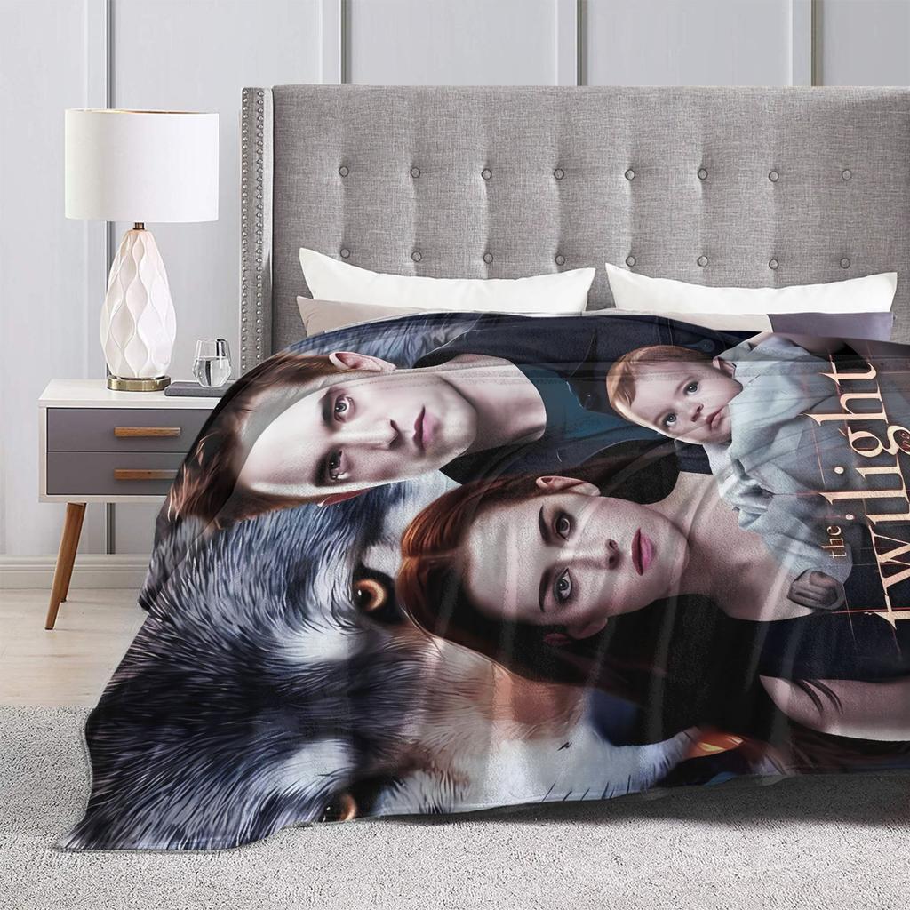 3D The Twilight Saga Edward Bella Super Warm Blanket  Travel Office Plush Throw Blanket Flannel Bedspread Sofa Bed Cover