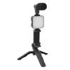Smartphone Video Vlog Kit LED Fill Light Tripod Microphone Comtroller Noise Reduction for Phone Camera Computer