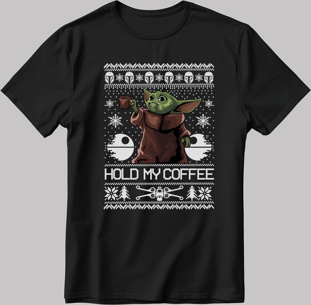 Baby Yoda Hold My Coffee Christmas T-Shirt U349