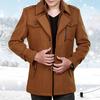 Double Neck Wool Jacket Men's Wool Jacket Business Medium and Long Wool Coat Fashion Lapel Wool Jacket