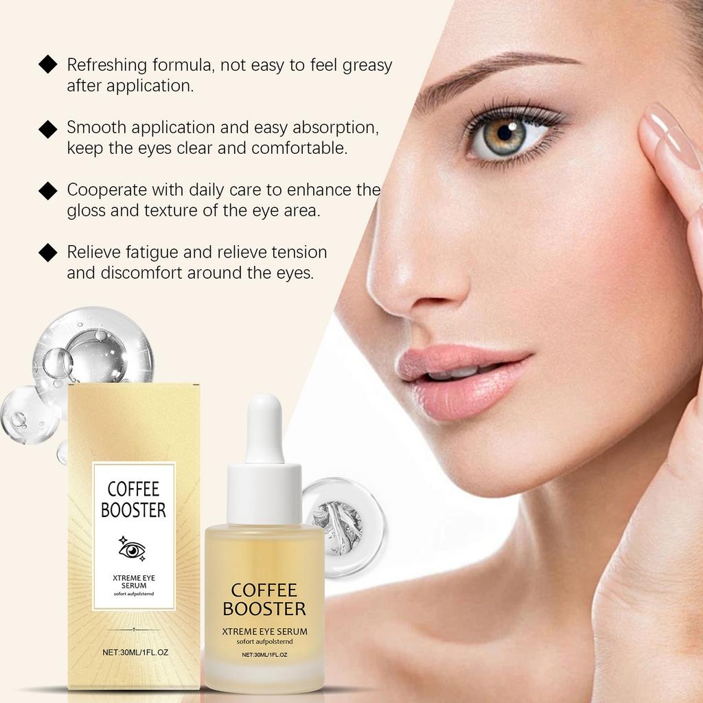 Кофеиновая жидкость для глаз — нежная и приятная на ощупь. Увлажняет и освежает кожу вокруг глаз и уменьшает темные круги,30 мл