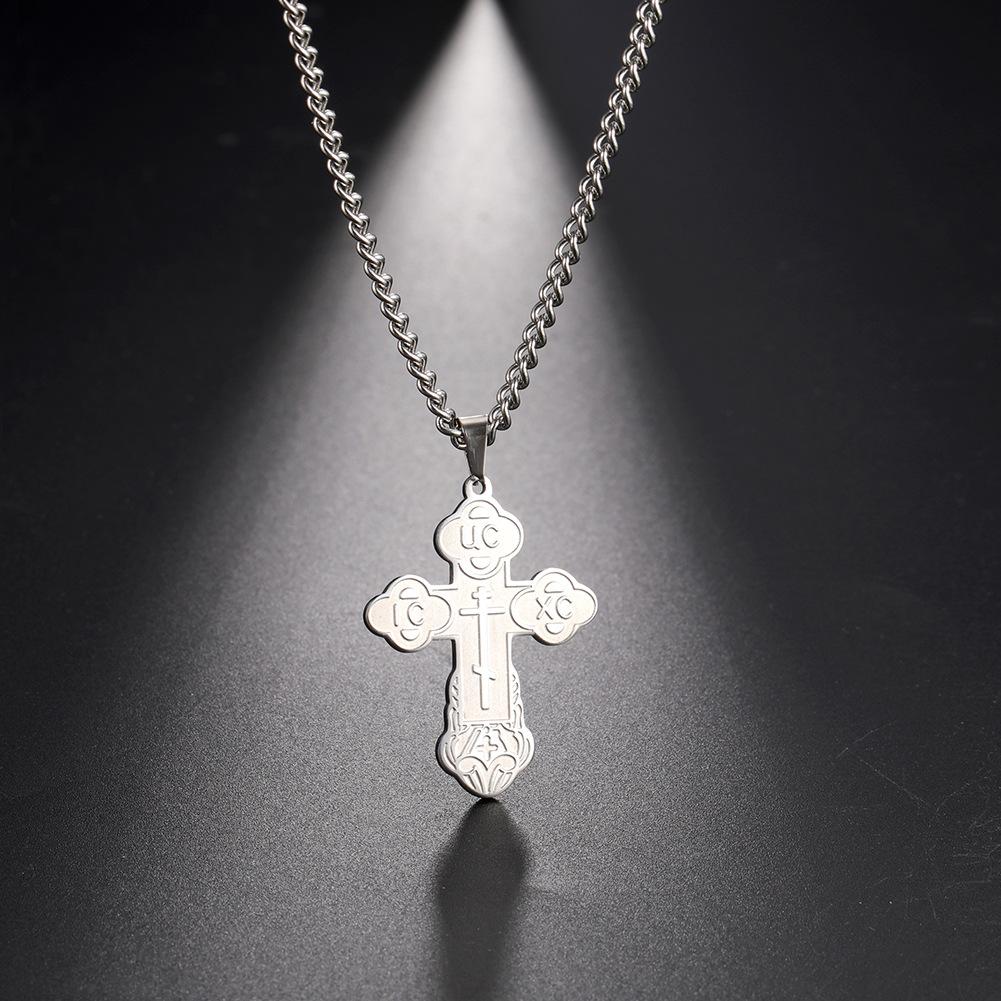 Русский православный крест из нержавеющей стали, подвеска из титановой стали, ювелирное изделие, православный крест, цепочка с подвеской, ожерелье, ювелирное изделие