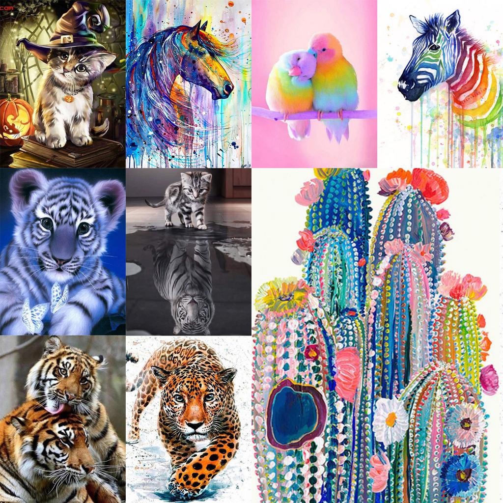 5D алмазная живопись «сделай сам» животное архитектурный пейзаж ручная работа полная вышивка стразами мозаичный узор украшение дома подарок