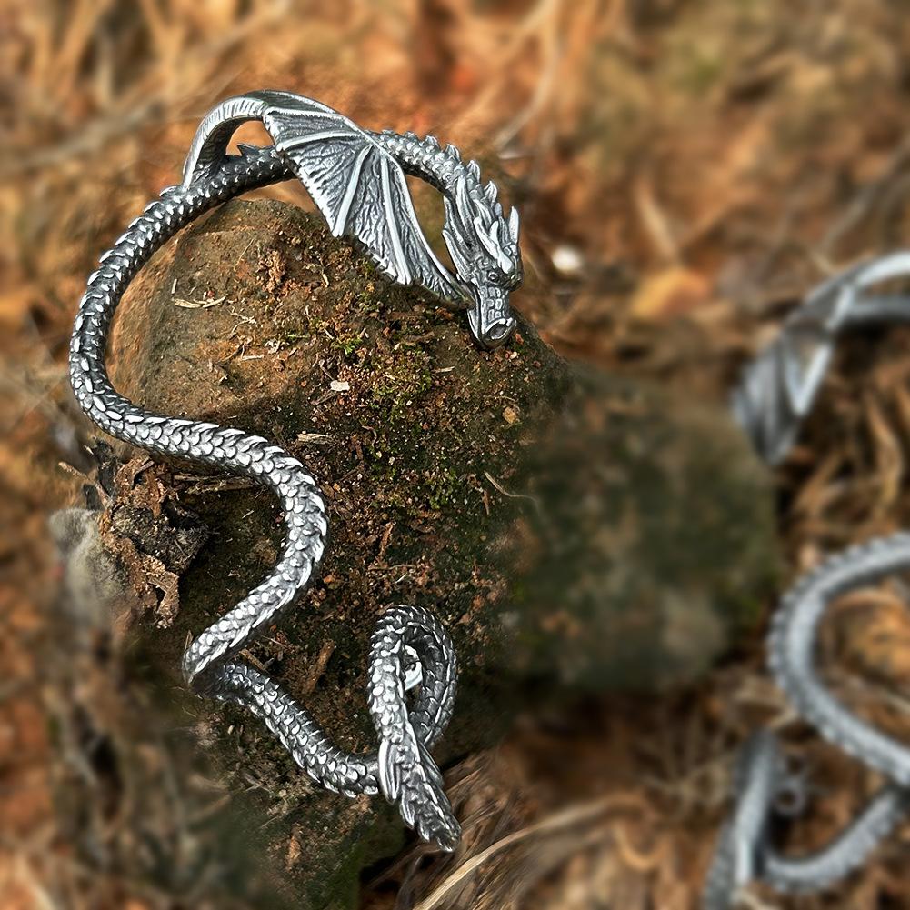 Серьги-драконы из нержавеющей стали, серьги-драконы в стиле ретро-панк и готики, серьги из титановой стали в обернутом стиле, модные