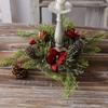 1pc/2pcs Gorgeous Holiday Candle Holder with Stunning Floral Wreath Perfect for Christmas Decorations and Table Centerpieces