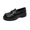 Weiwei Girl 105-10 One-pedal Single Shoes Women's British Style Thick-soled Thick-heeled Loafers Soft-soled Small Leather Shoes Women