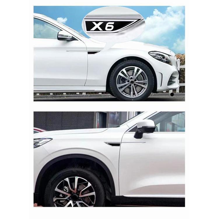 2 шт./компл. для BMW X6, автомобильное крыло, металлическая наклейка, внешние декоративные наклейки, модификация, эмблема автомобиля, аксессуары