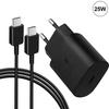 25W USB-C Charger - e.F.Connection - 1M USB-C Cable - Black - Fast Charging - Compatible Note 13/Note 14/Pro/15C