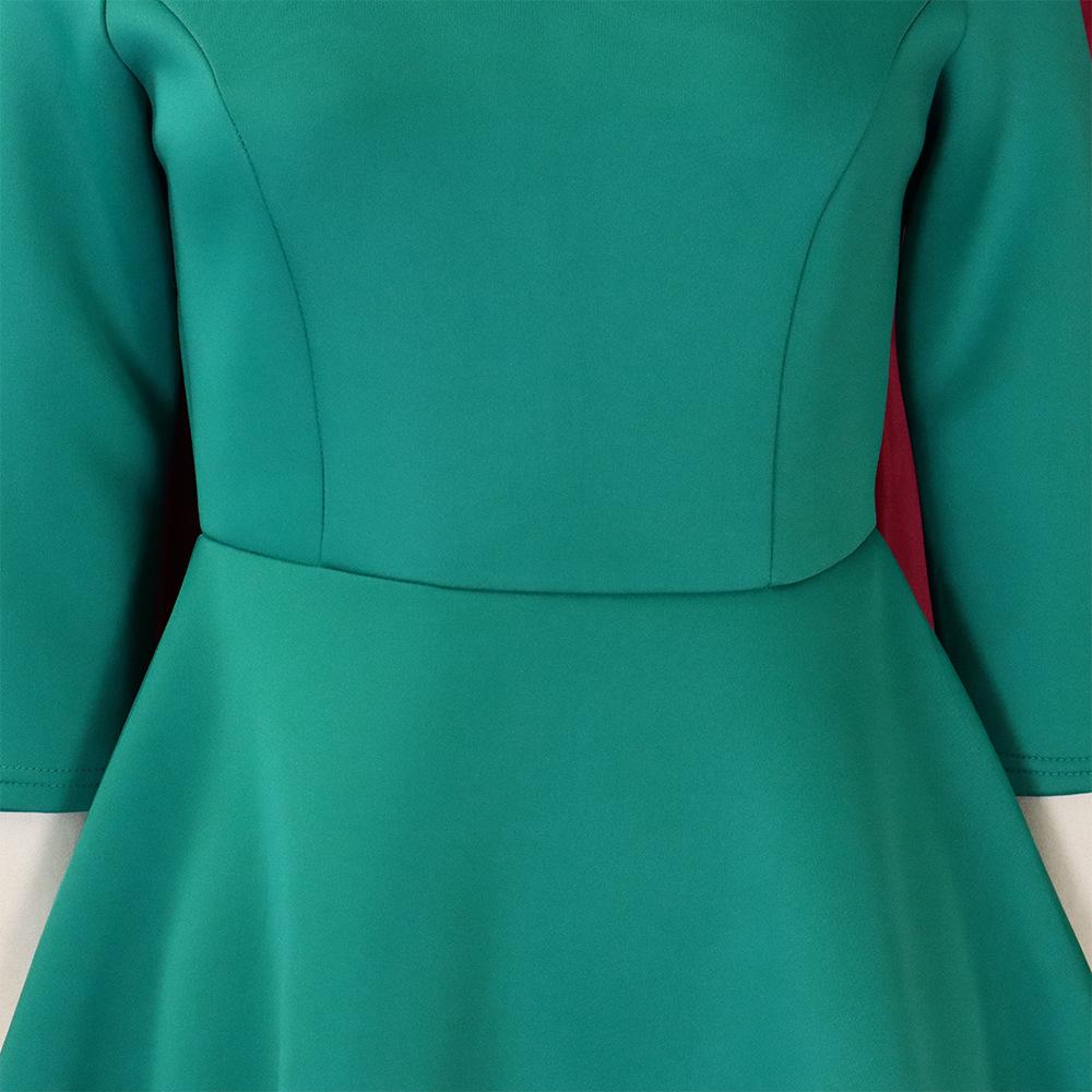 Большой размер, женское летнее модное однотонное платье с круглым воротником, женское элегантное цельное свободное платье