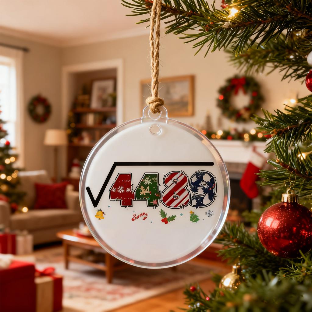 Акриловые рождественские украшения, Забавные украшения-подсказки с цифрами, Подвески