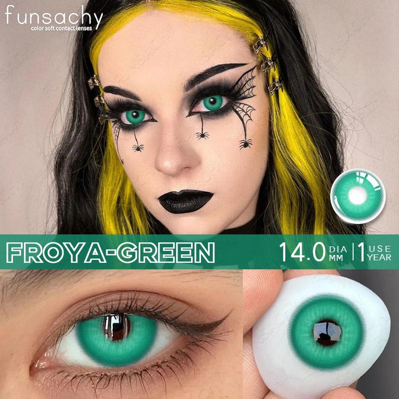 FUNSACHY 1 Pair Colored Contact Lenses for Cosplay Mesh Zombies Cosplay Halloween Party Makeup Softlens Anime Coser Accessories