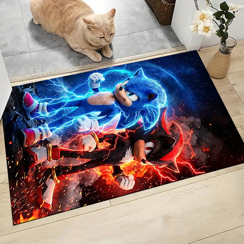 1Pc Sonic Adventure Team Sonic Carpet Rug Customizable Soft Washable Antislip Home Living Room Sofa Mats Personalized Rug 0917237