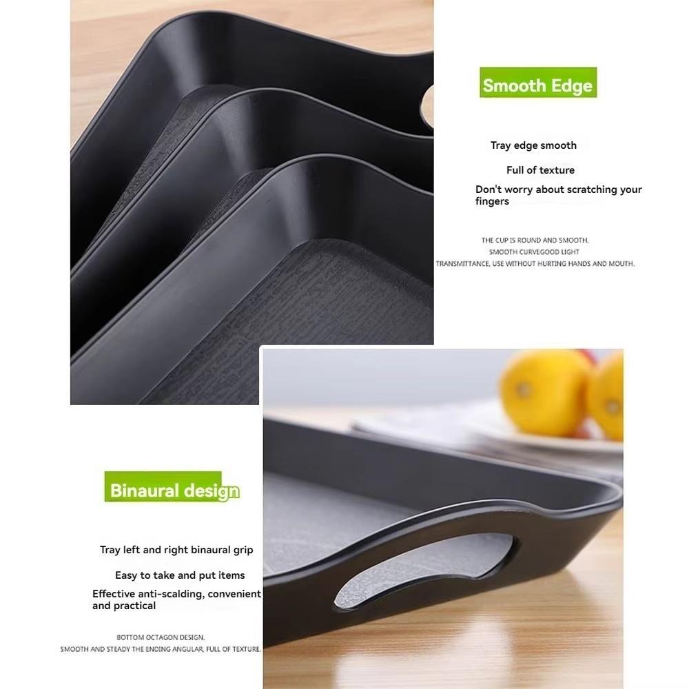 Double Ear Tea Tray Plastic Beverage Tray Portable Restaurant Serving Tray