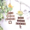 3Pcs Easter Wood Hanging Ornament Painted Bird House Shape Pendant Home Banquet Decor Kids Party Crafts Supplies