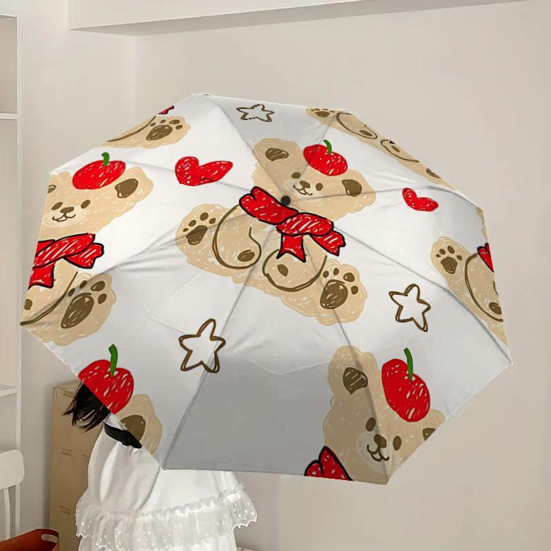 1pc Bear, Apple Automatic Open/Close Umbrella, Formal Events - Ideal Gift for Family or Friends, Outdoor Accessory yy251211154