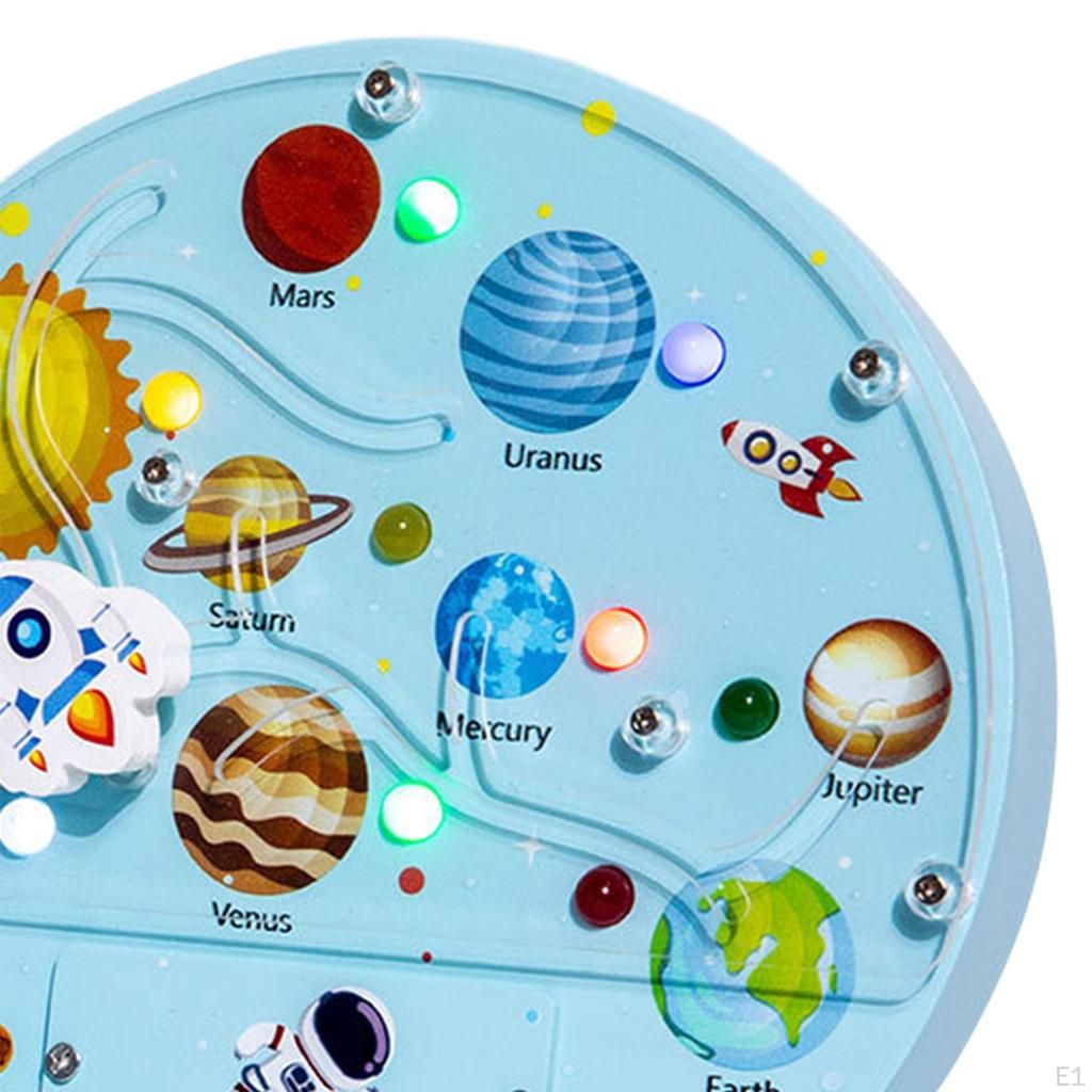 Монтессори-бизиборд со светодиодами, светодиодная доска Space Planet, сенсорная игрушка Switch, светящиеся игрушки