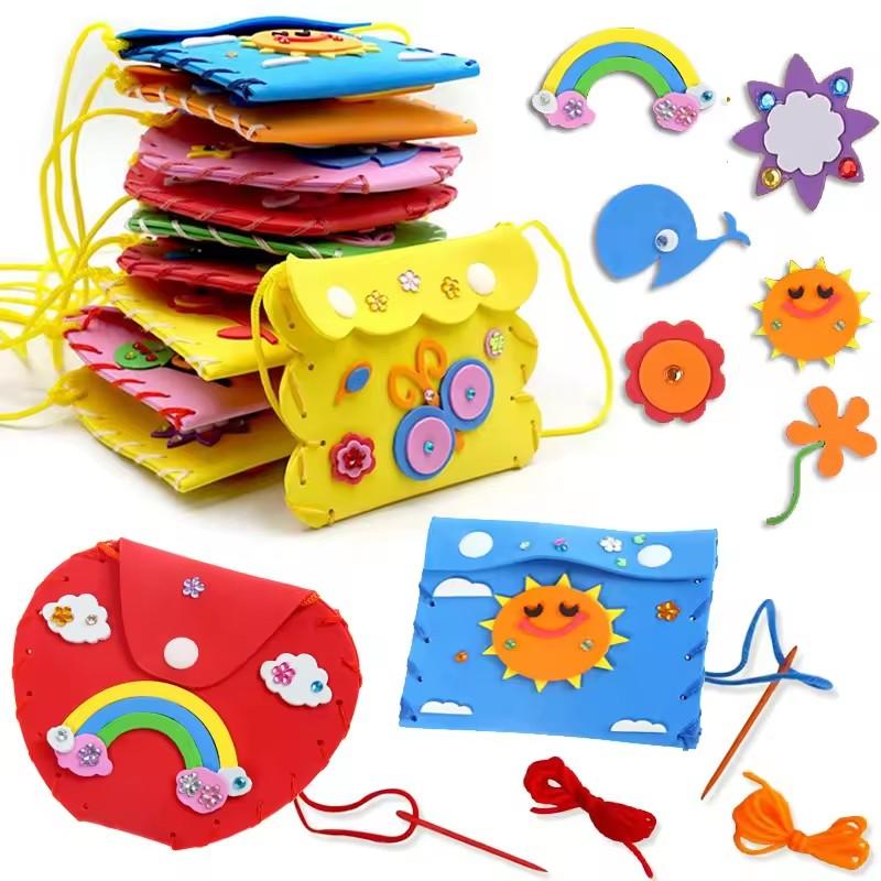 5Pcs Sew Your Own Purses Sewing Bags Kit Kids Girls Beginners Supplies Party Favors Group Activities Project Preschool Toy Gift