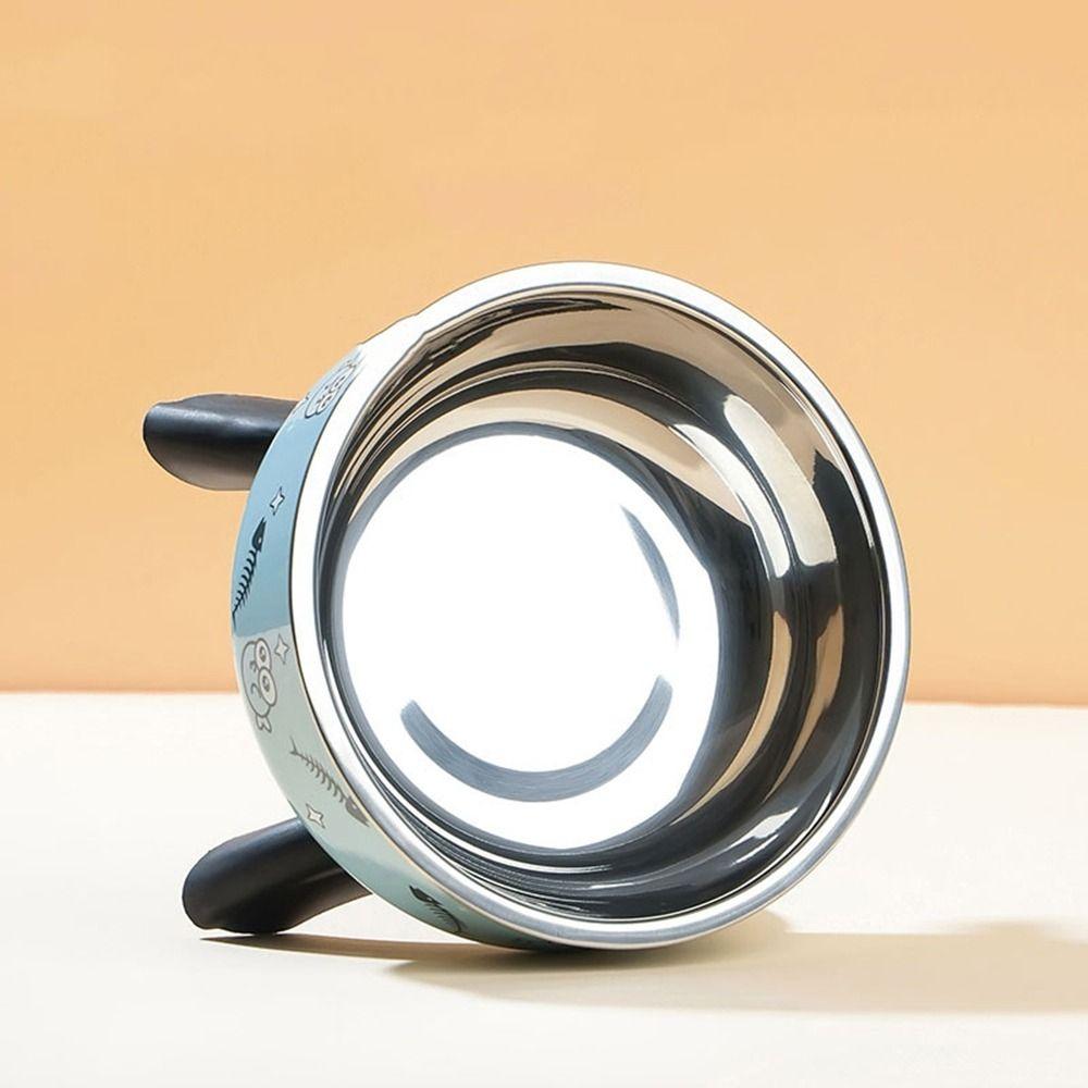 Защита шеи, высокие ножки, миска для домашних животных, мультяшный принт с кошкой, высокие миски для кошек и собак