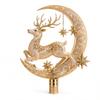 Gold LED Lighted Angel Tree Topper Crystal Drops Snowflake Christmas Holiday Decor