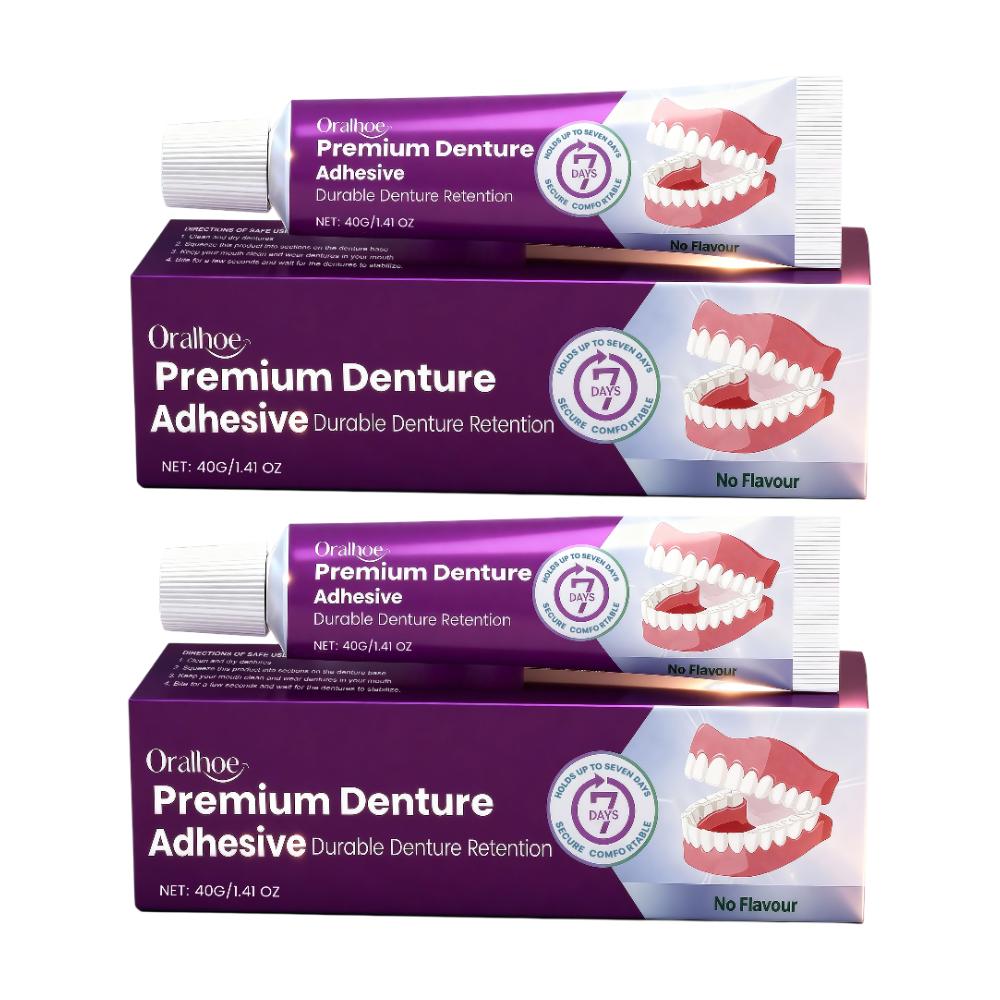 Premium Denture Adhesive 40g Long Lasting Fixing Cream for False Teeth Stable Retention