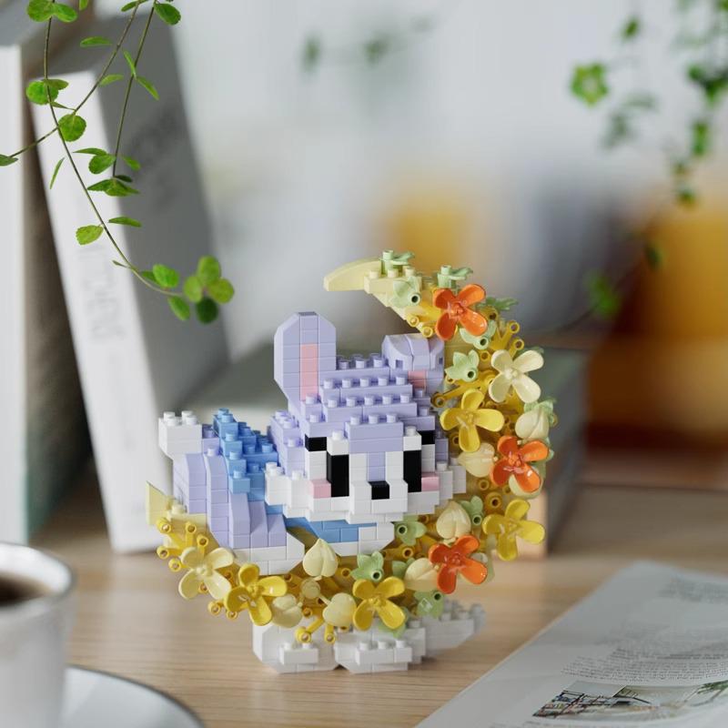 Пылезащитная крышка для строительных блоков, совместимая с LEGO: Игрушка-горшок для сборки цветка гибискуса ко Дню святого Валентина