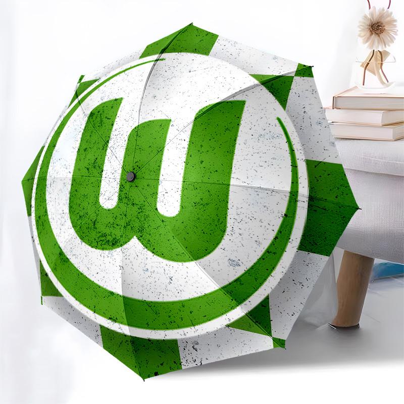 VfL Wolfsburg, Automatic Opening and Closing, 8 rib Structure Portable Umbrella, Suitable for Men and Women in All Seasons Perfect Gift fo