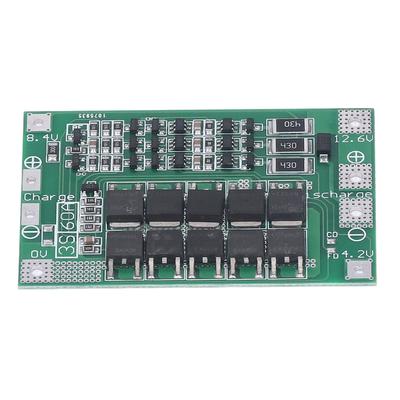 Плата защиты аккумулятора, модуль балансировки заряда-разряда 3S 60A 12,6 В BMS для литиевой батареи