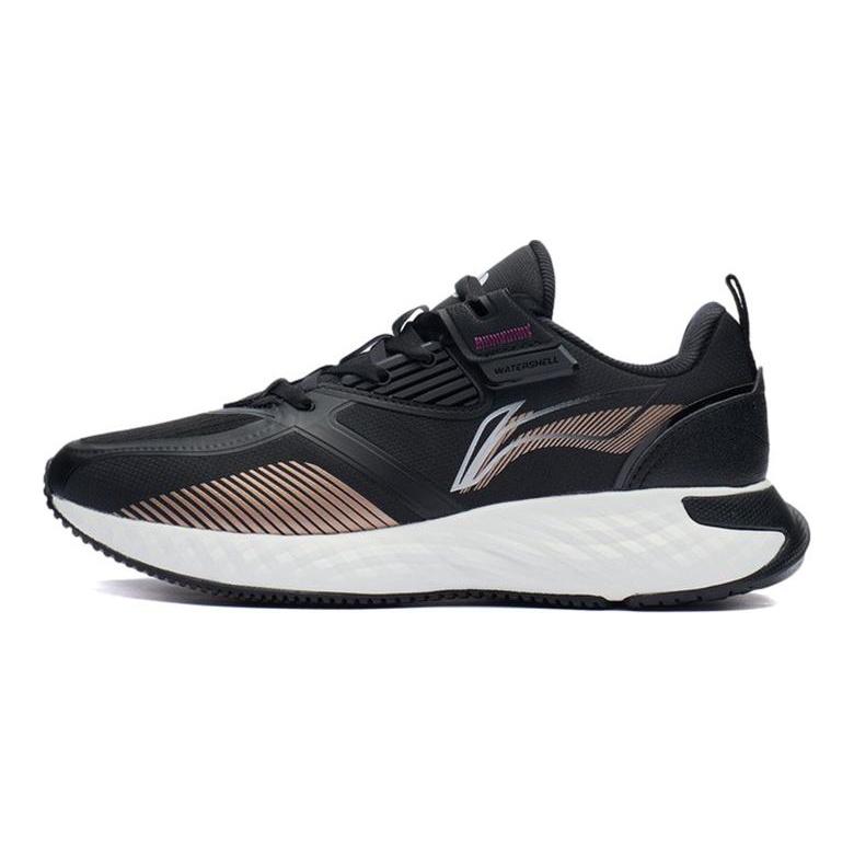 Li Ning Cloud Shield Отражающие Амортизирующие Скользкие Устойчивые к истиранию Низкие Беговые Кроссовки Женские Черные AGLR234-1