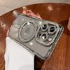 Роскошный прозрачный чехол с блестящим розовым бриллиантом для IPhone 15 11 12 13 14 Pro Max Plus Magsafe, магнитный чехол для беспроводной зарядки