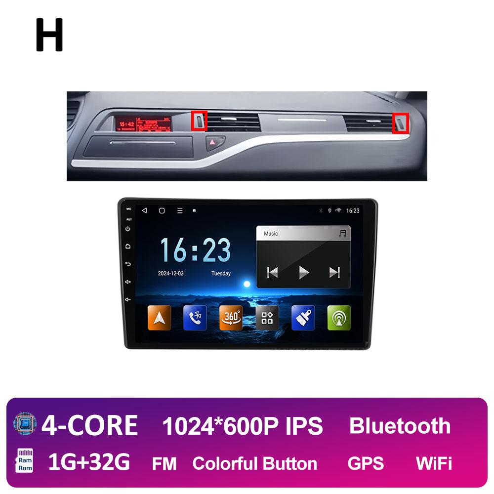 GPS Навигация Android 14 Для Citroen C5 2008 2009 2010 2011 2012 2013 - 2017 Автомобильный Мультимедийный Радио Видеоплеер QLED IPS Экран