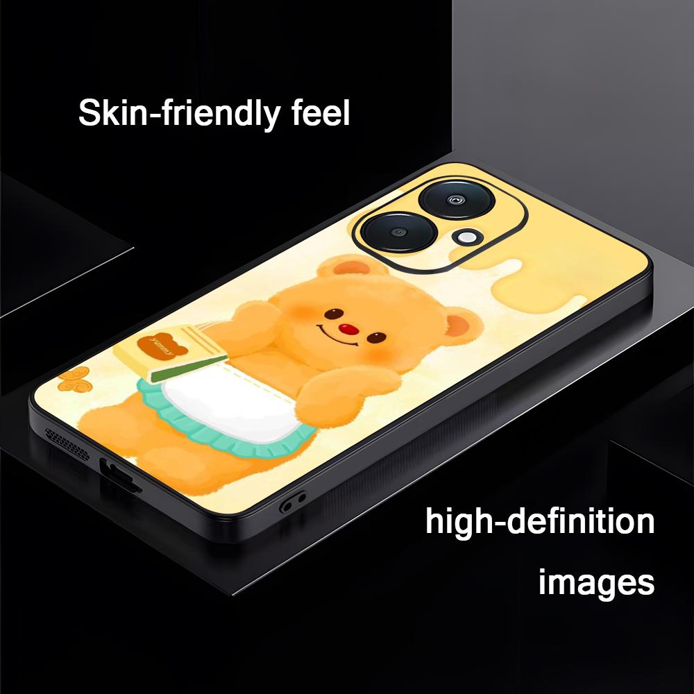 Бренд B-Butter Bear Мультяшный чехол для телефона для Xiaomi Redmi 14C 13C 12C Note14 13 12 11 10 Pro Plus S Мягкий черный чехол для телефона