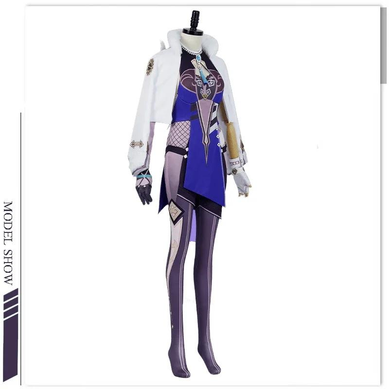 Yelan Cosplay Game   Cosplay Bodysuit Sexy Lovely Uniform Wig Suit Halloween Party Clothing Costumes