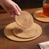 Wicker Anti-scald Mat Table MatBowl MatPlate Mat Heat Insulation Mat Teapot Mat Cup Mat SupportWoven Tea Ceremony Mat