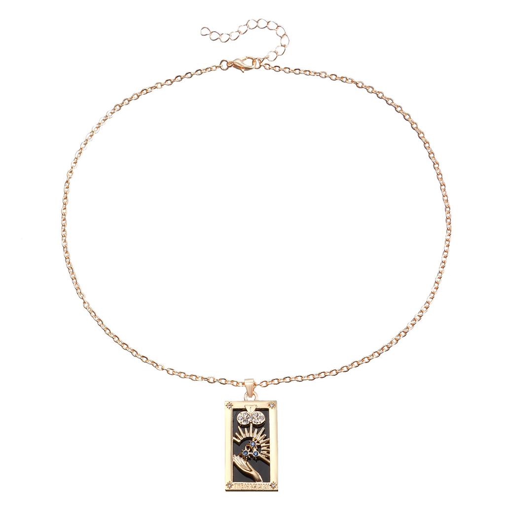 Coloeful Tarot Necklace Star Moon Sun Lovers Magiclan Knight Empress Pendant Necklace for Women