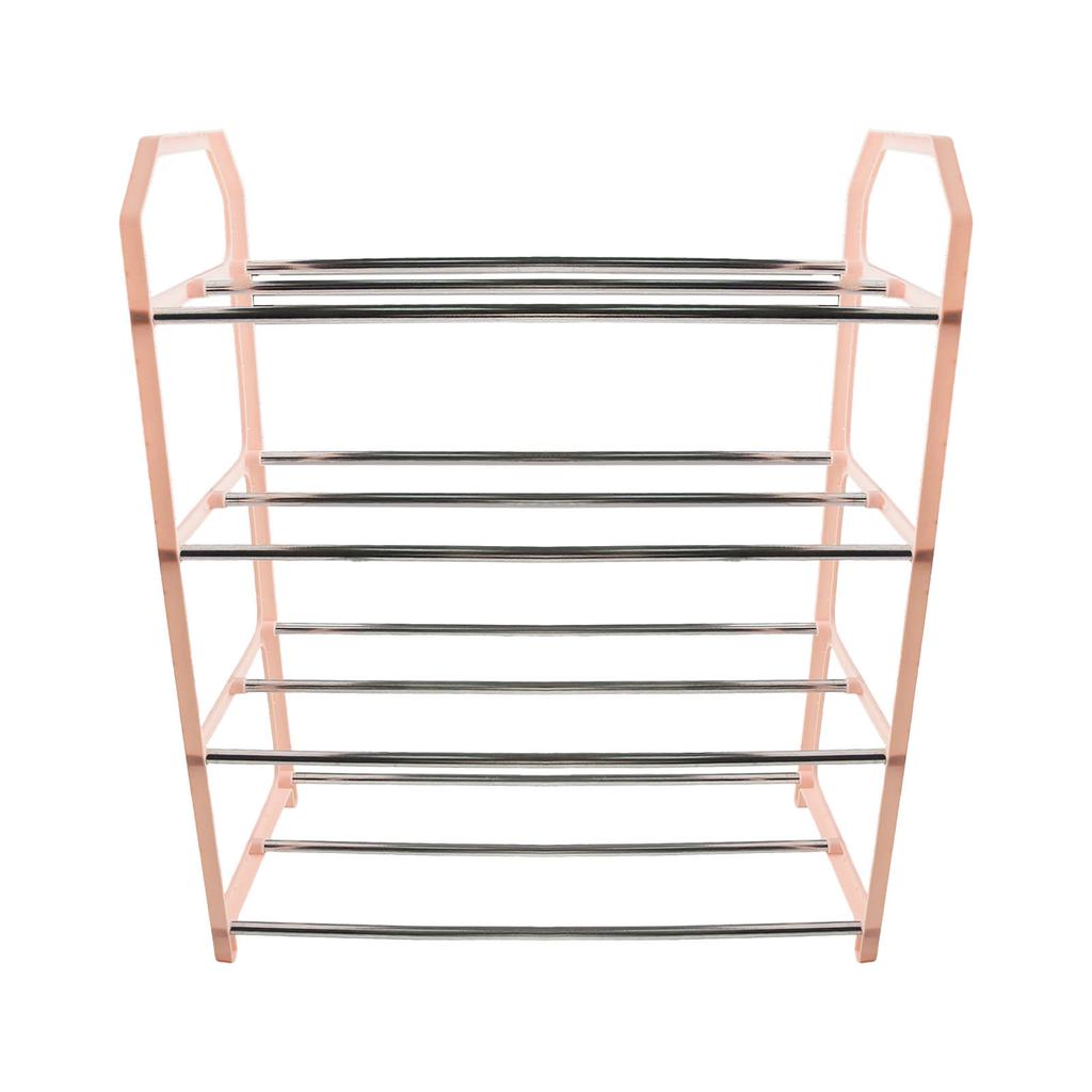 4-layer Metal Shoe Rack Black Easy Assembly Large Capacity Shoe Rack