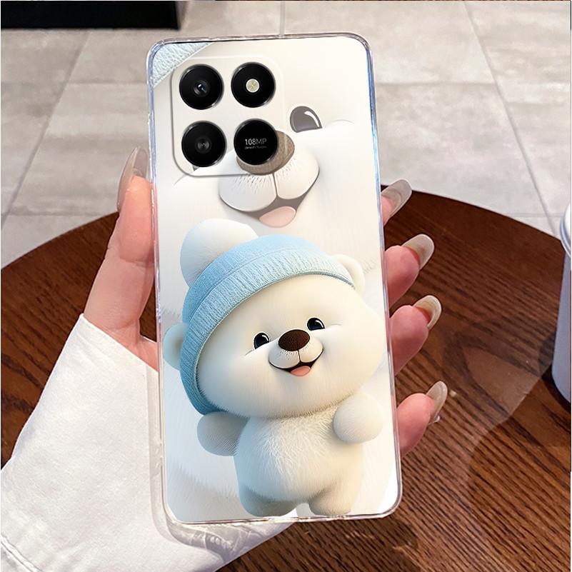 Чехол для Honor X7d Прозрачный Роскошный Милый Кролик с Сердечками Забавный Мягкий Силиконовый ТПУ Чехол для Телефона Для HonorX7D X7 D 400 Smart 4G 5G Задняя Крышка