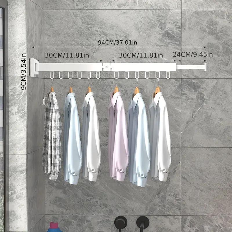 Складная вешалка для одежды, выдвижная сушилка для одежды, экономящая место, настенное крепление для белья, вешалка для одежды