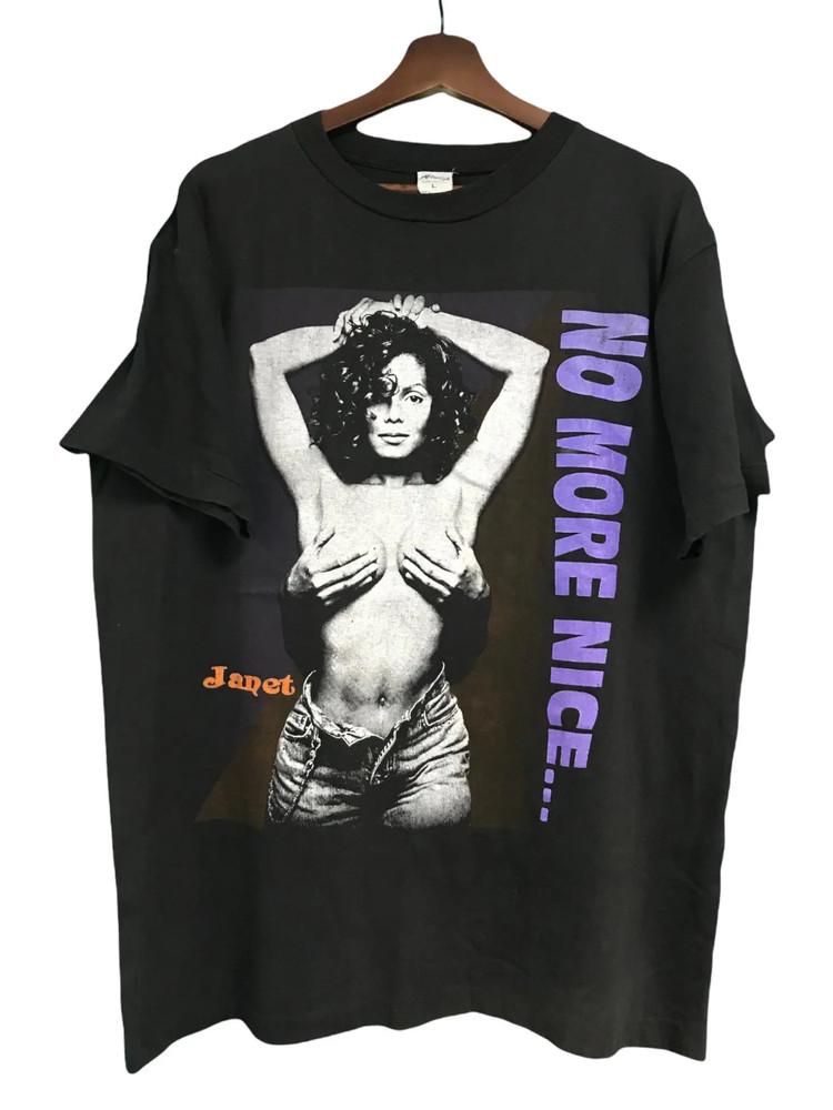 Джанет Джексон No More Nice Shirt Унисекс Концертный Все размеры LO377 Унисекс Футболка