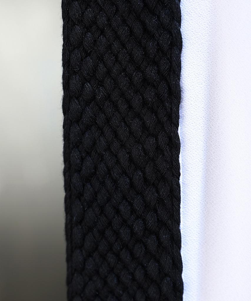 Kileutimuka Embroidered Black Rope Wide Pants White