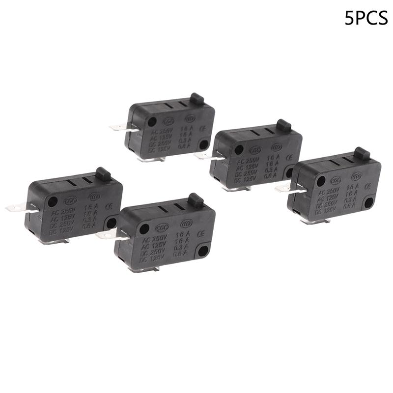 5Pcs Kw1-103 Microwave Oven Door Switch Fit For Microwave Washing Machine Rice Cooker 16A 250V 2 Pins