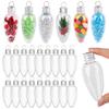 12/24Pcs Christmas Clear Plastic Bulb Shape Ornament Fillable Light Bulb Xmas Tree Ball Hanging Pendant DIY Gift Home Decoration