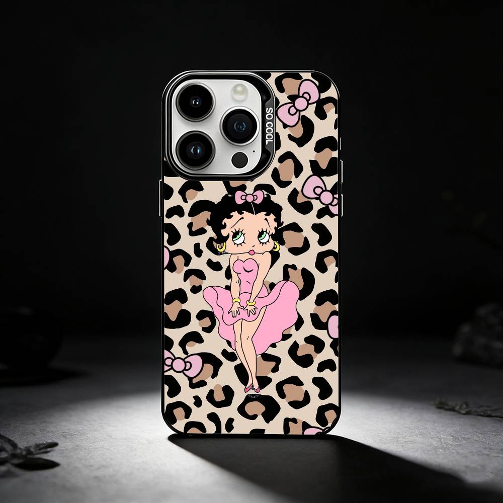 B-Betty Cute B-Boop Phone Case For iPhone 17,16,15,14,13,12,11 Plus,Pro Max,XS,Colored silver phone case