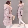 Women's Cotton Coat New Winter Korean Version Thickened Mid Length Cotton Coat Women's Large Wool Collar Cotton Coat