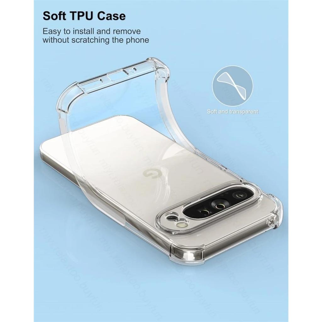 Роскошный прозрачный силиконовый мягкий чехол для Google Pixel 9 Pixel 9 Pro Pixle 9 9 Pro 9 Pro XL 2024 прозрачный тонкий мягкий противоударный защитный чехол из ТПУ